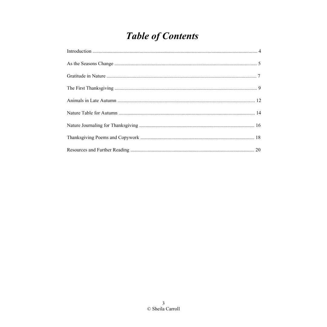 Thanksgiving Nature Study: Exploring Creation with Gratitude and Wonder