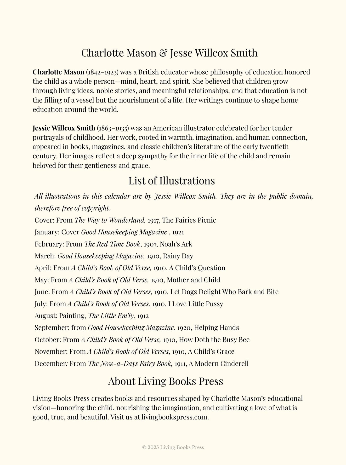 2026 Charlotte Mason Calendar