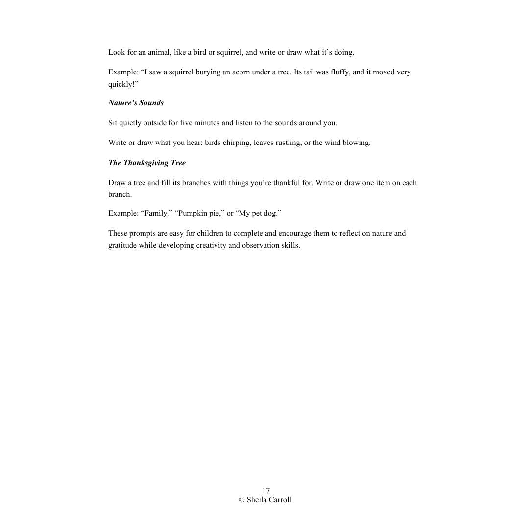 Thanksgiving Nature Study: Exploring Creation with Gratitude and Wonder