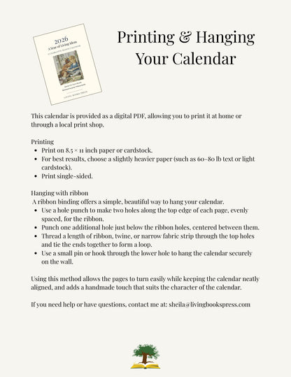 2026 Charlotte Mason Calendar