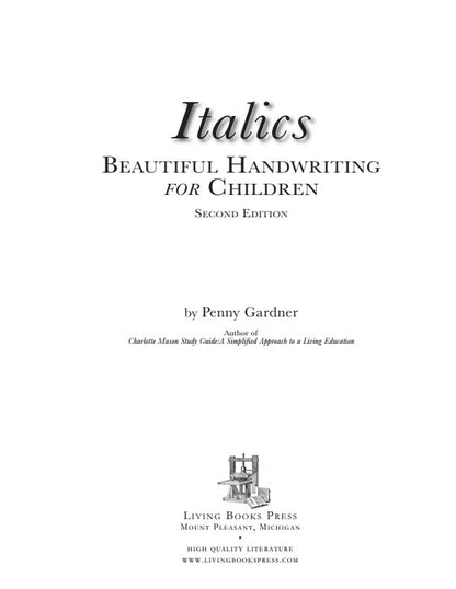 Italics: Beautiful handwriting for children